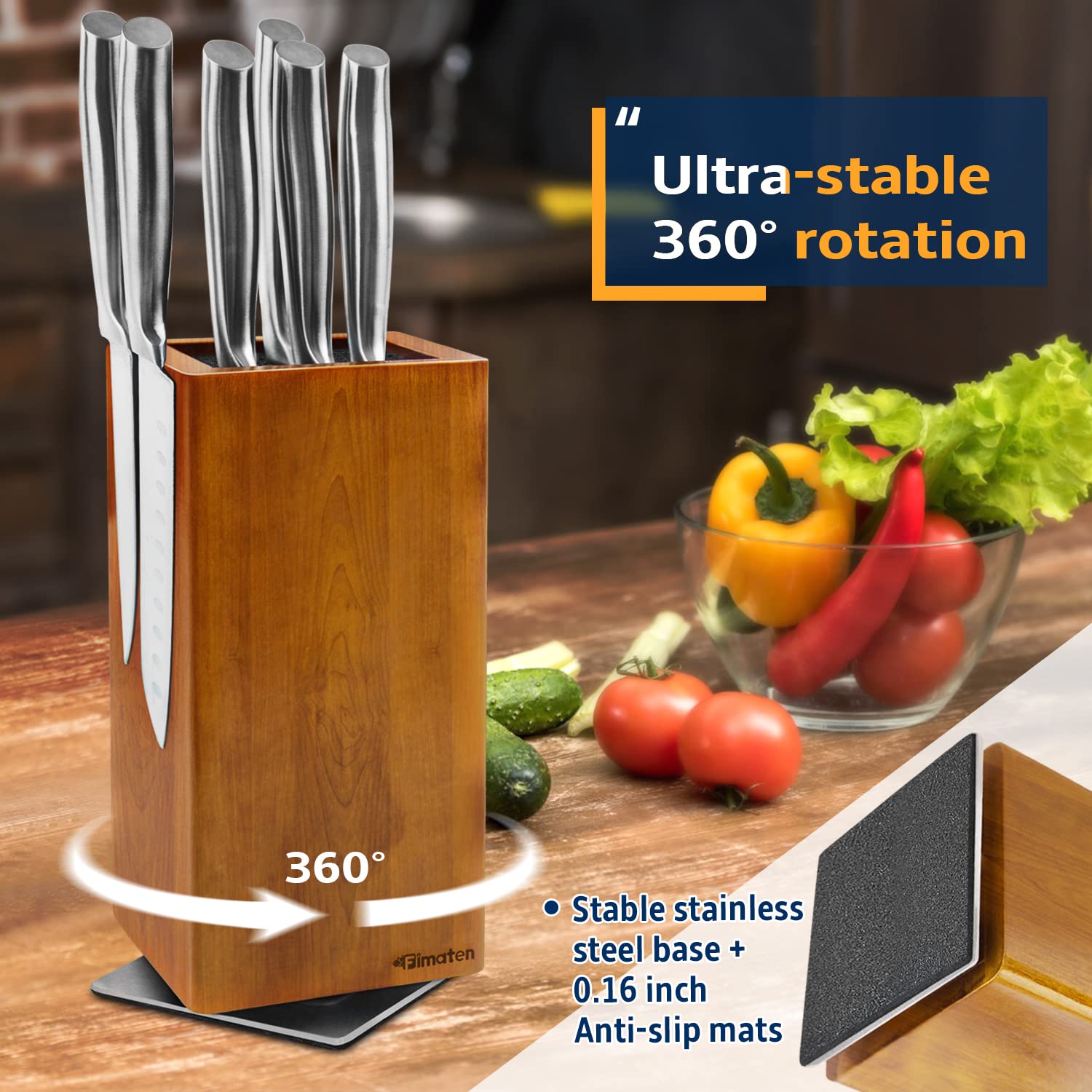 Fimaten four-side magnets secure knives on each side for quick access