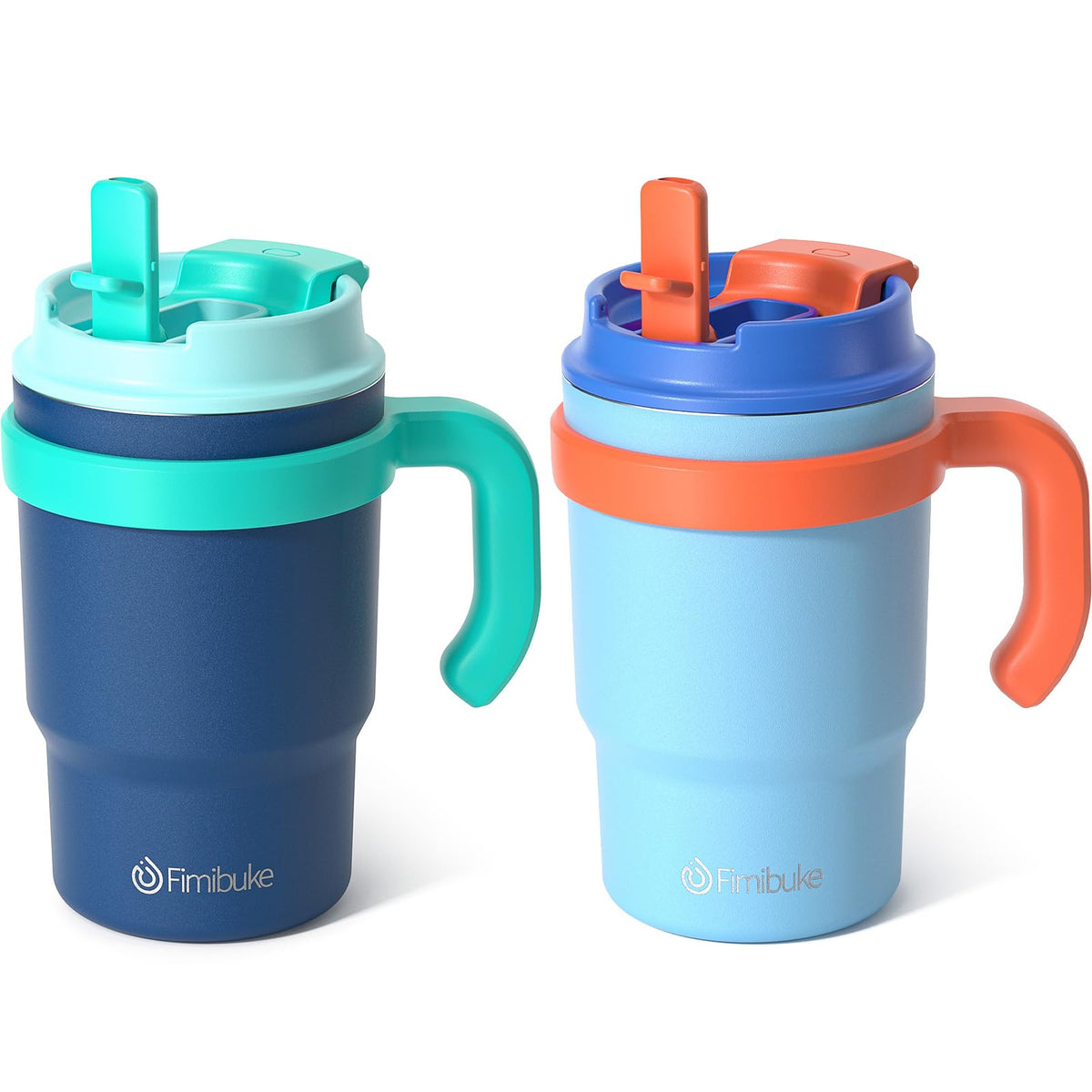 Fimibuke 16oz kids tumbler with handle, easy grip for small hands.