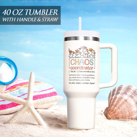 Fimibuke Chaos Coordinator tumbler in gift box, ready for gifting.