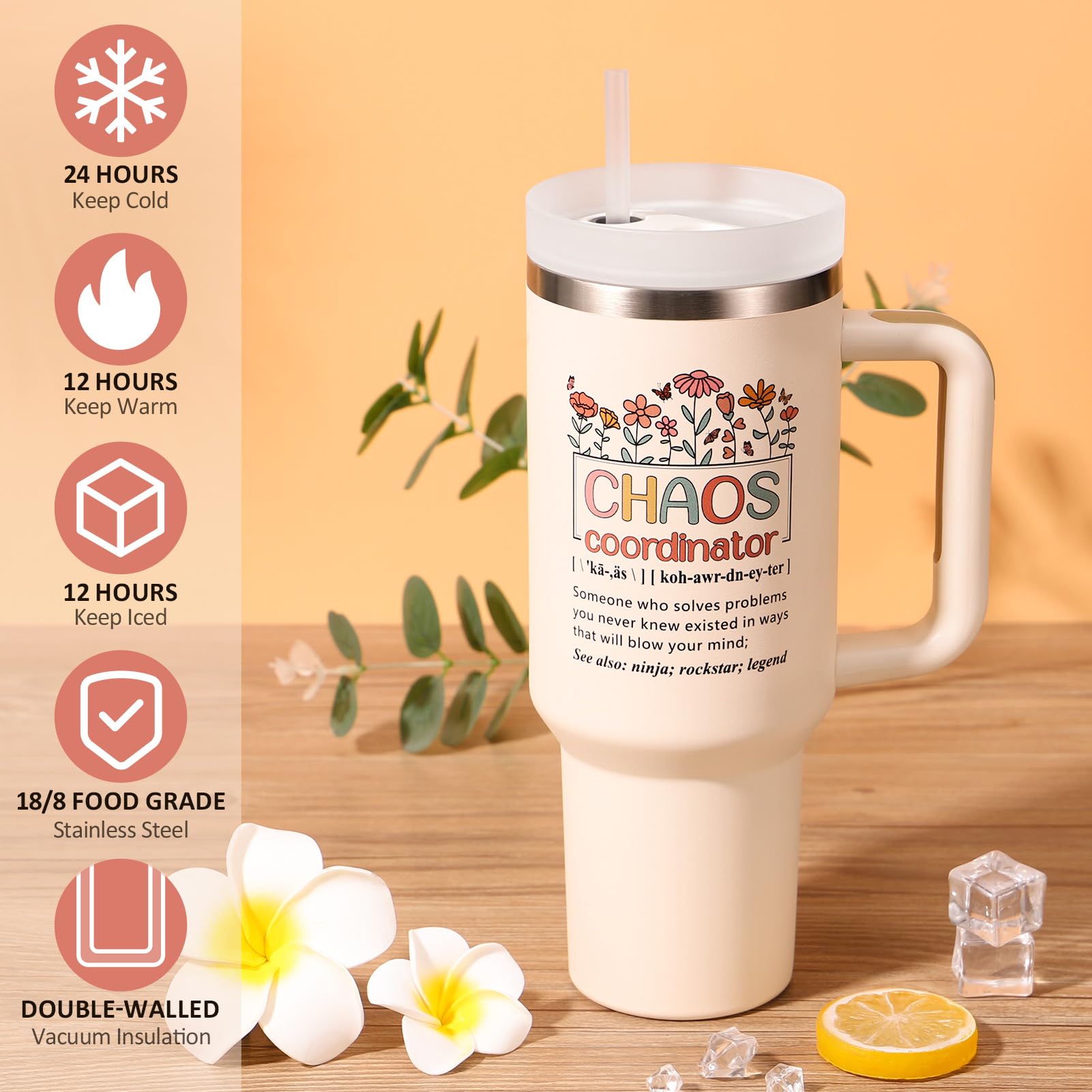 Fimibuke 40oz tumbler lid with spout for mess-free desk sipping.