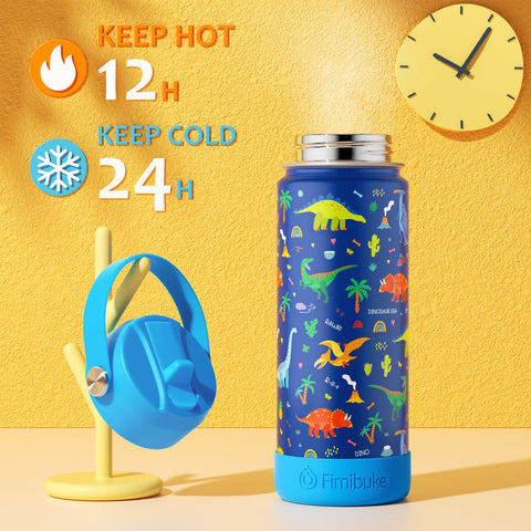 Fimibuke bottle leak-proof lid keeps drinks securely contained during school.