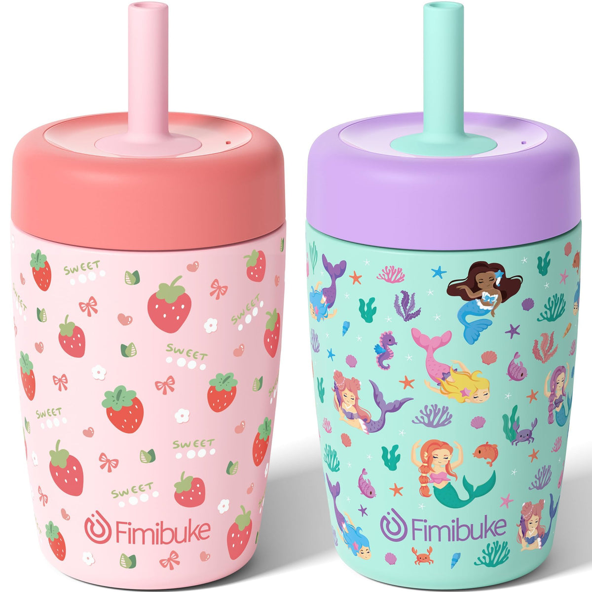 Fimibuke kids cups with twist lid demonstrate spill-free sipping on the go.