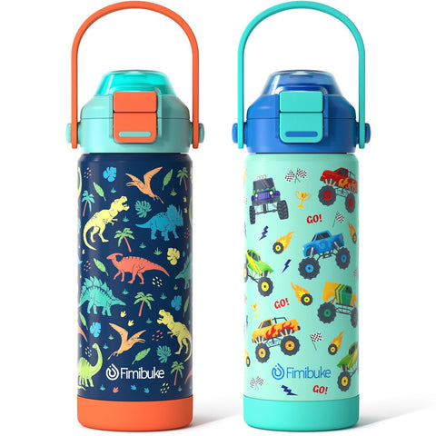 Fimibuke 2in1 lid bottle image showing easy sip and chug switch for kids