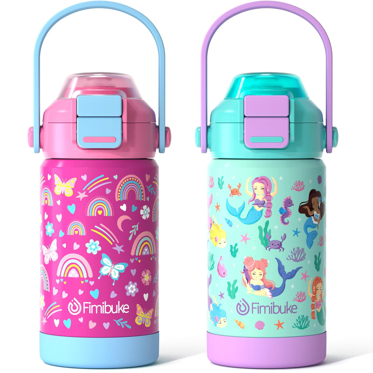 Fimibuke kids insulated bottle with pop-open straw for easy on-the-go sipping