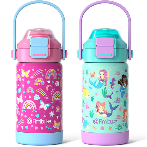 Fimibuke kids insulated bottle with pop-open straw for easy on-the-go sipping