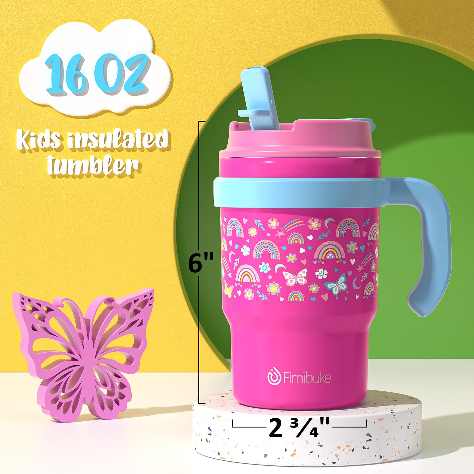 Fimibuke leak-proof straw lid helps prevent spills during playtime.