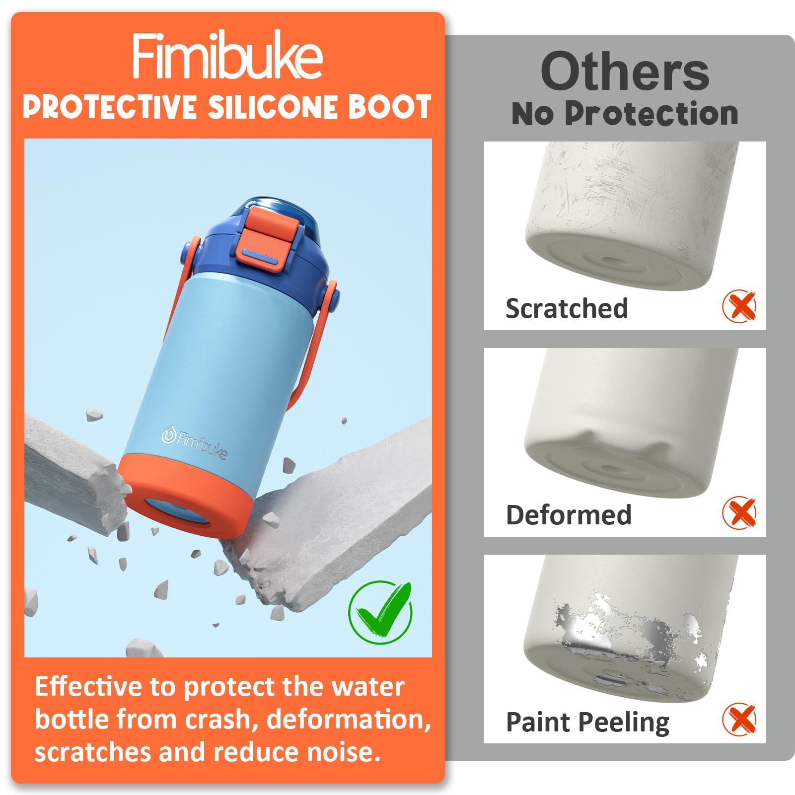 Fimibuke portable handle and silicone boot protect from drops and easy carrying.