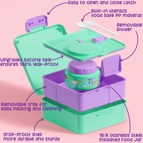 Fimibuke utensils snap onto the lid for easy storage and on-the-go eating.