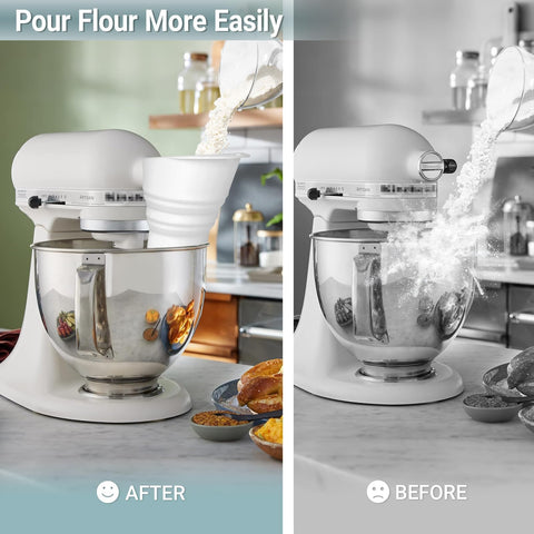 FIMXSD funnel prevents splatter for splash-free pouring during baking.