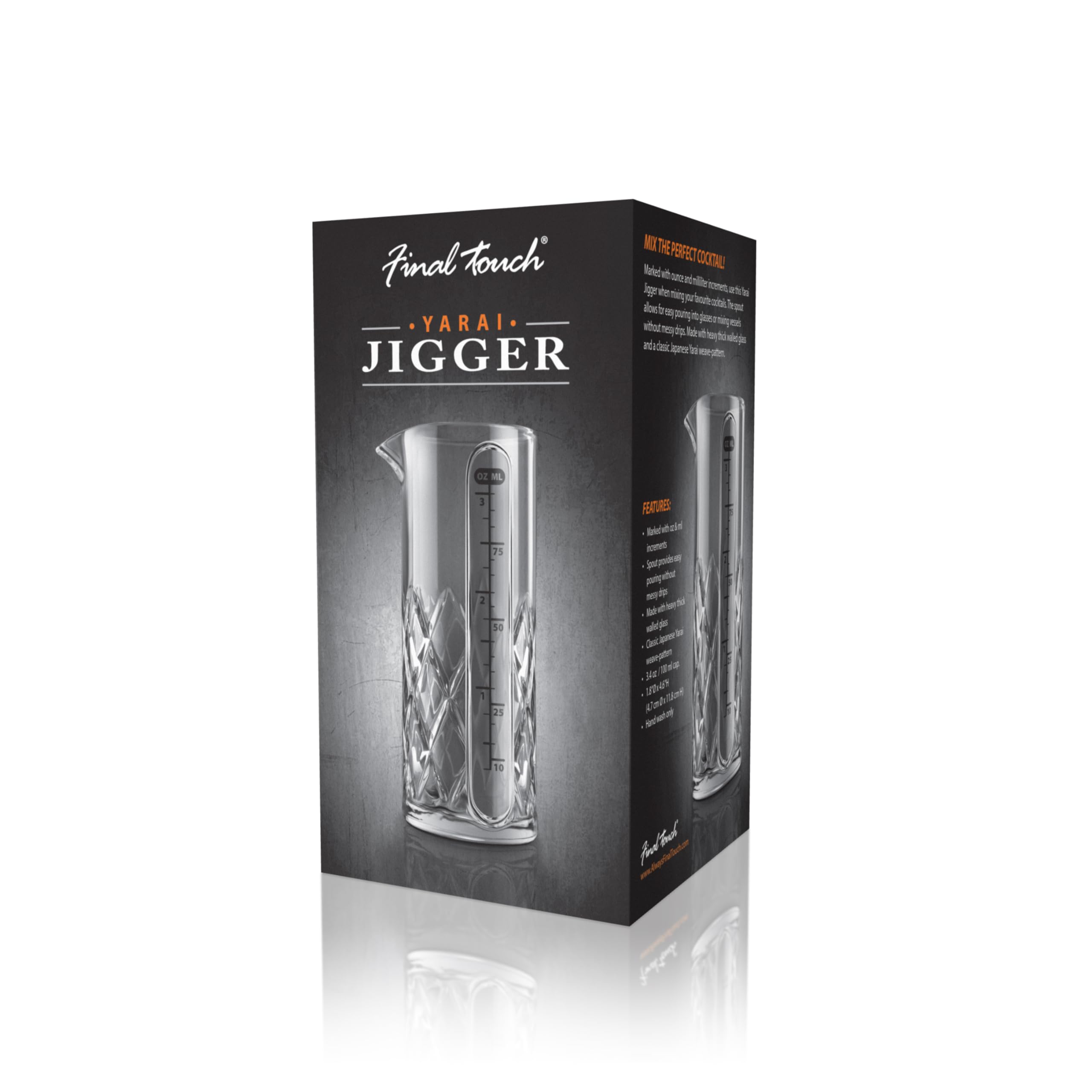 Final Touch Yarai Jigger compact dimensions fit small spaces