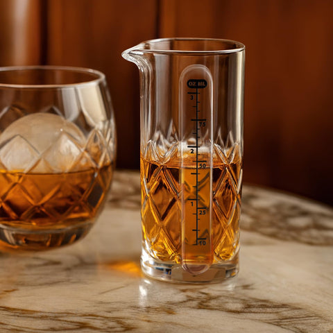 Final Touch Yarai Jigger shows precise ounce and milliliter markings