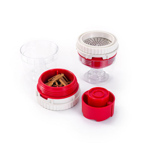 FinaMill Grater Pod grates chocolate and nuts for desserts.