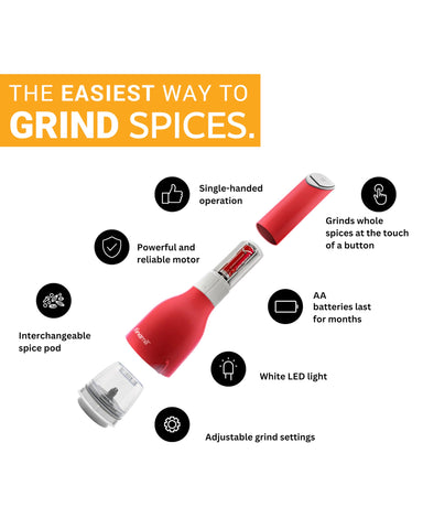 FinaMill LED light helps you season precisely at stove or table.