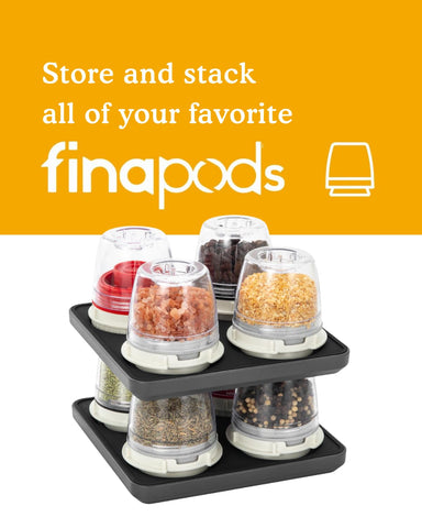 FinaMill pods neatly organized in tray for quick access during cooking.