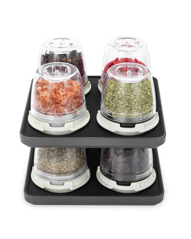 FinaMill Slate Quartet tray highlights removable silicone liner for easy cleaning.