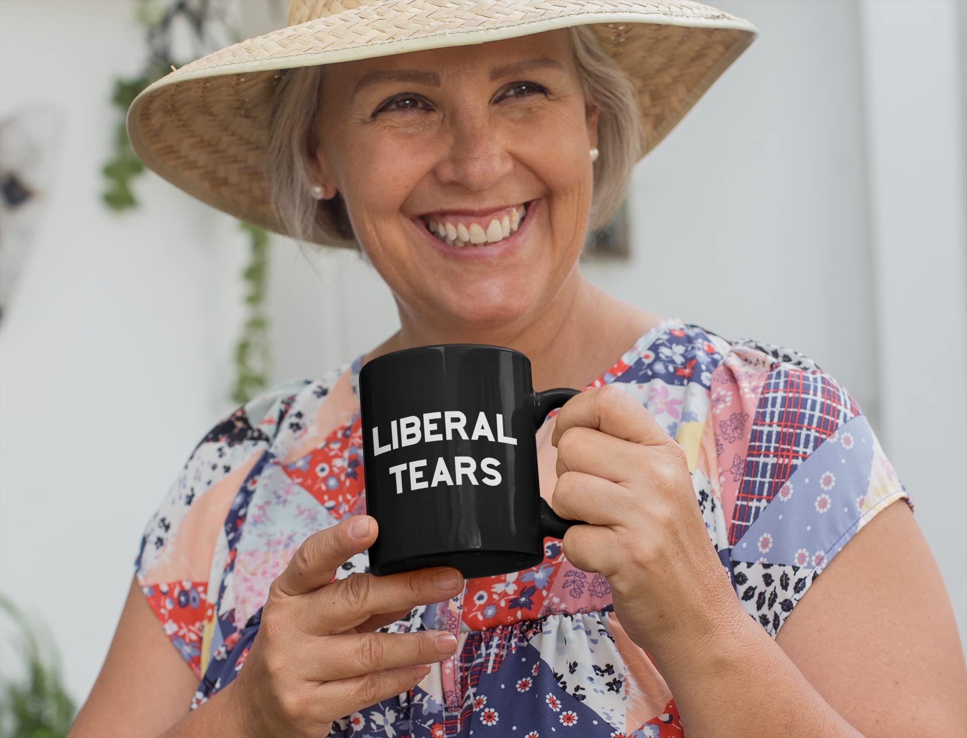 Find Funny Gift Ideas Liberal Tears Mug side view ideal for gifts