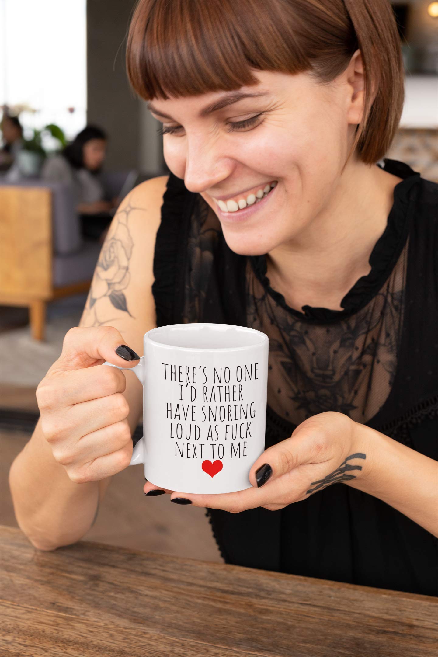 Find Funny Gift Ideas Valentine’s Day mug scene shows cozy morning shared humor.