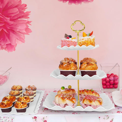 Findful pink cupcake stand set, easy cleaning after events.