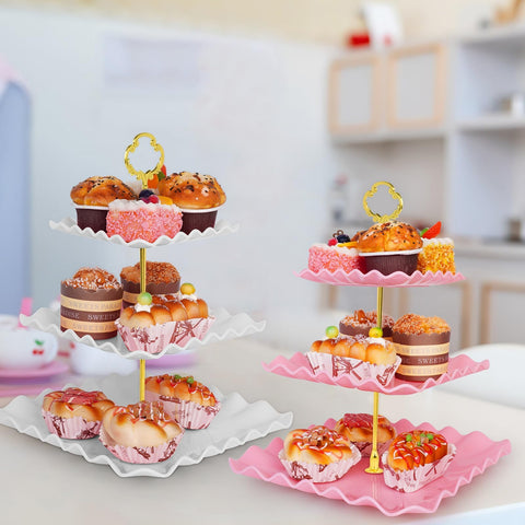 Findful wedding dessert table accessory that saves space and enhances viewing angles.