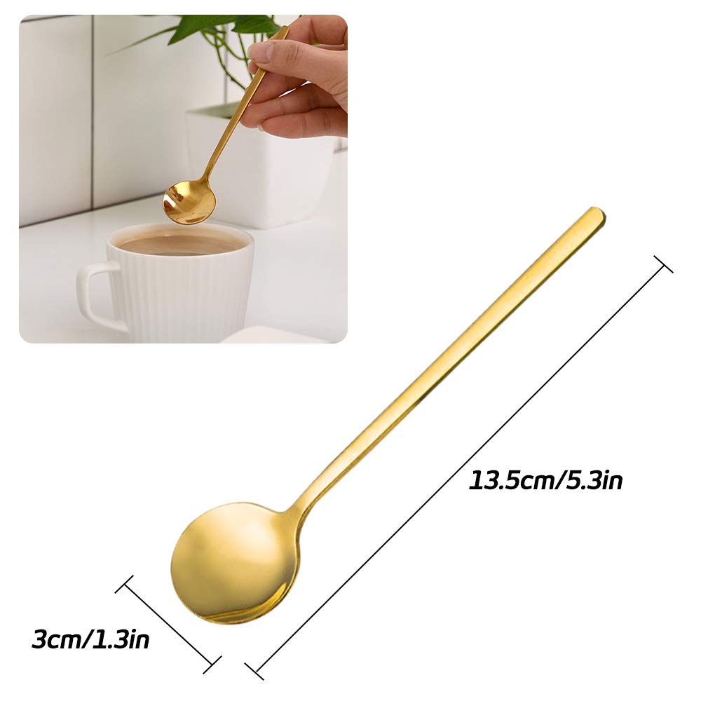 findTop cappuccino spoons gold-plated set for modern tableware pairing.