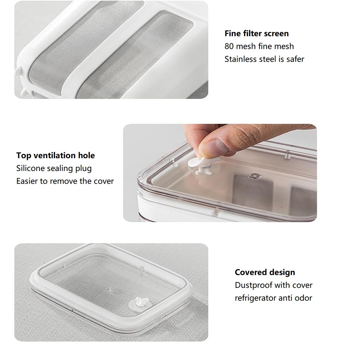 FindXeink Yogurt Strainer compact design fits easily in the fridge.