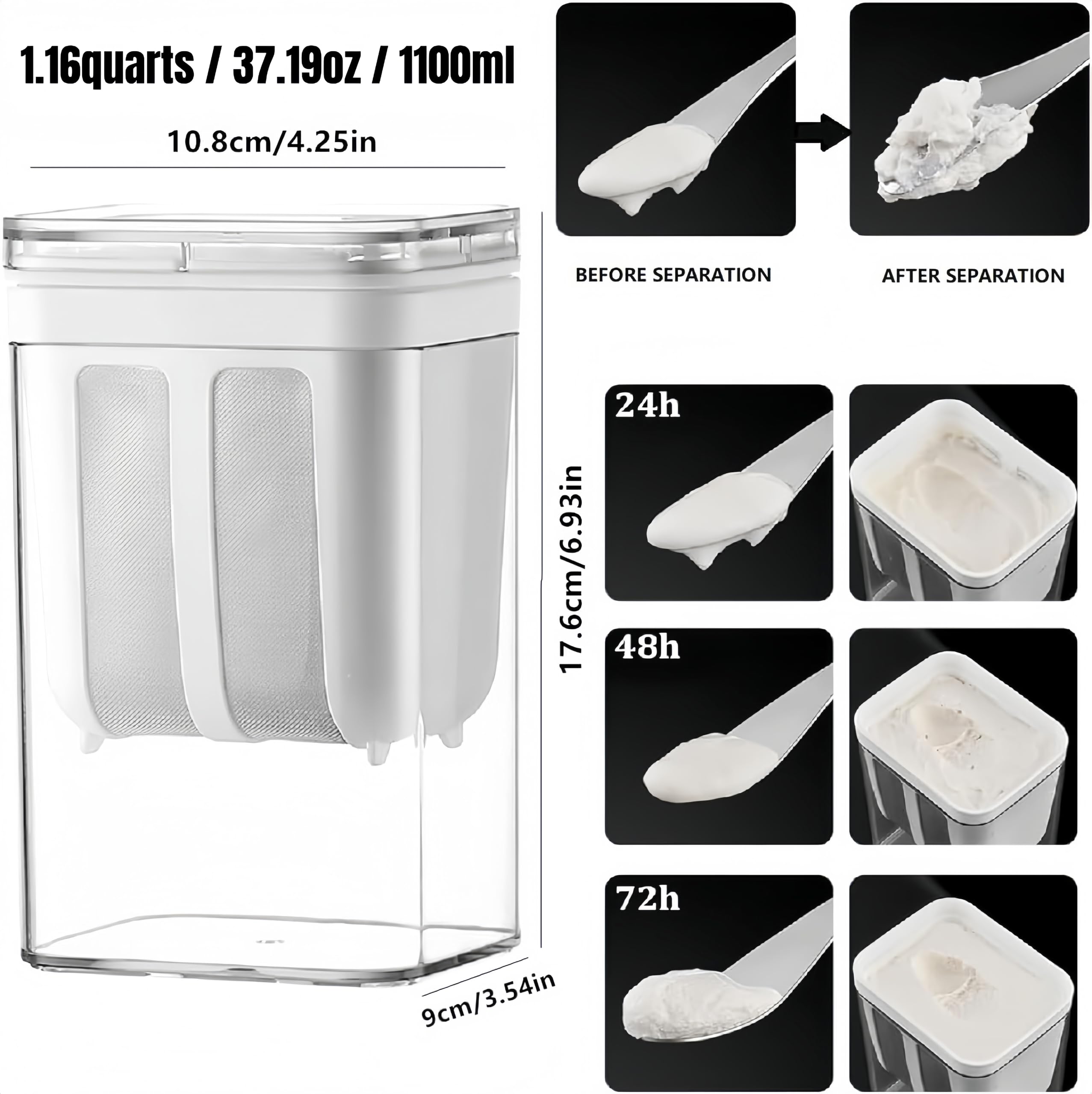 FindXeink Yogurt Strainer features a clean white finish for modern kitchens.