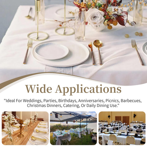 FindYou wedding party setup with white tablecloth for elegant tables