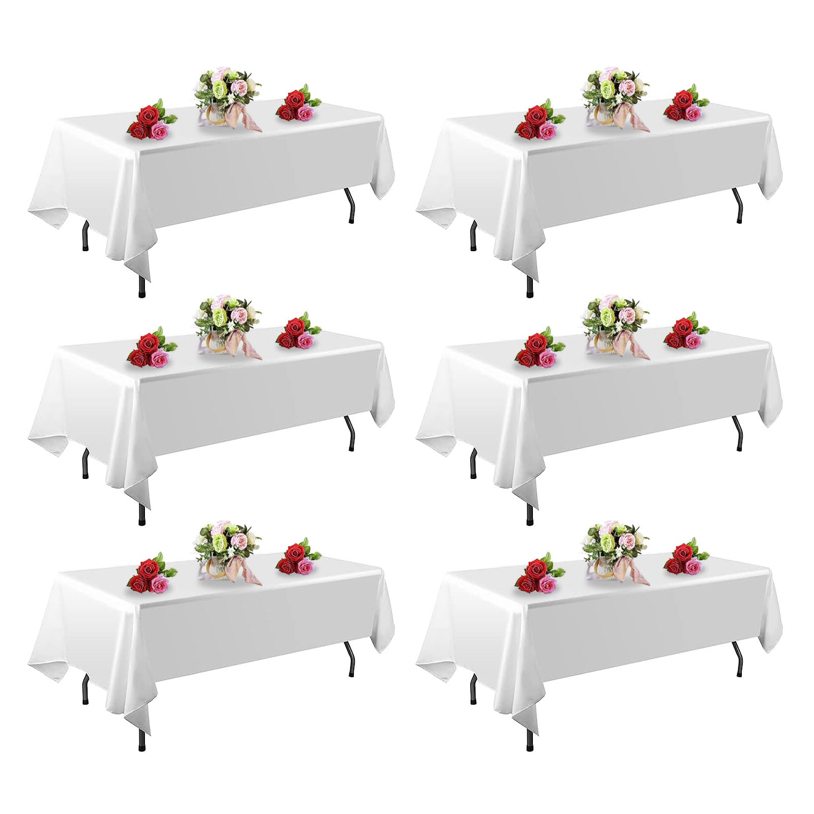 FindYou white tablecloth on a 60x102 inch table for elegant dining.