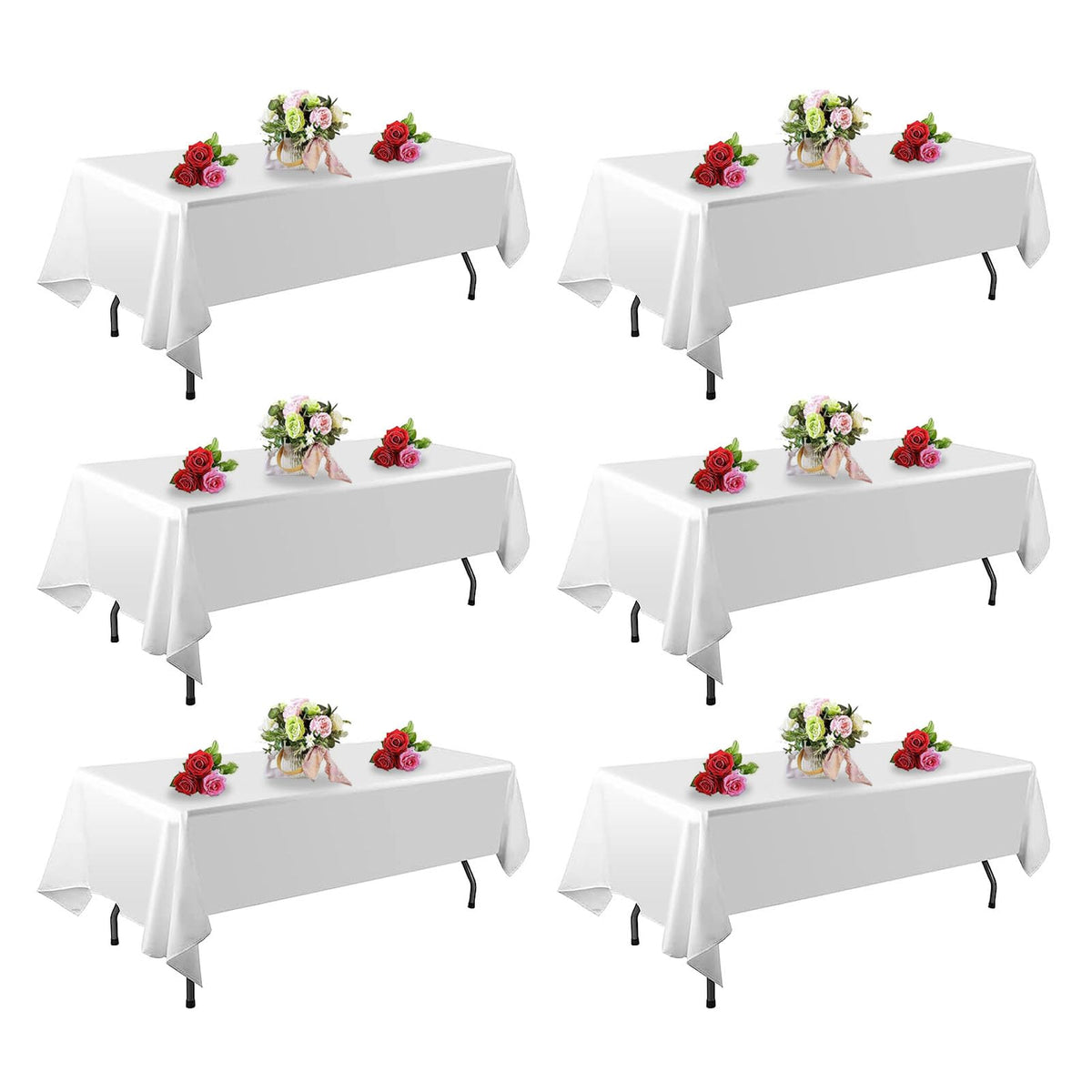 FindYou white tablecloth on a 60x102 inch table for elegant dining.