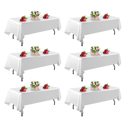 FindYou white tablecloth on a 60x102 inch table for elegant dining.