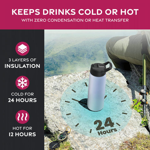 FineDine 25oz bottle with removable lid for ice and fruit drinks.