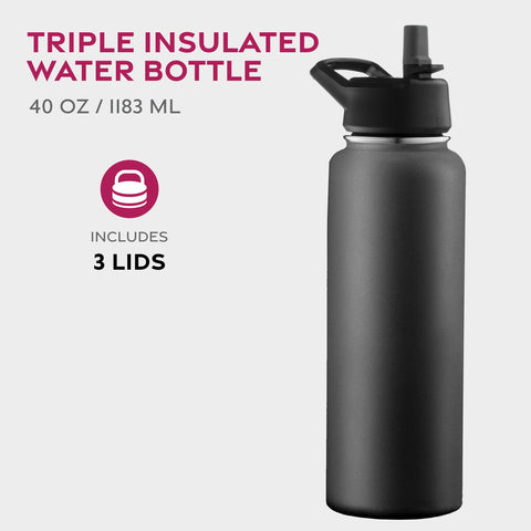 FineDine 40oz stainless steel bottle shows durable, rust-free construction.