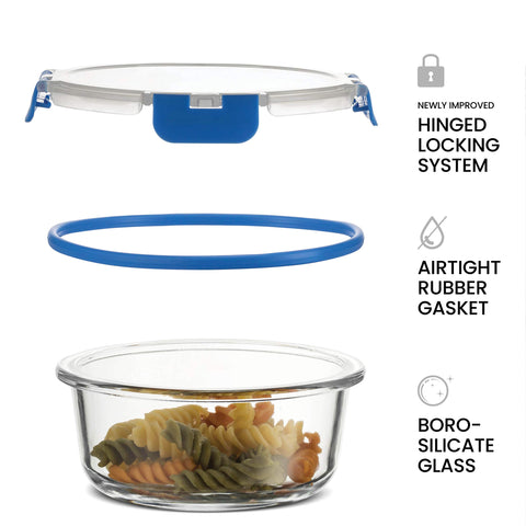 FineDine borosilicate glass containers showing durable crystal-clear clarity