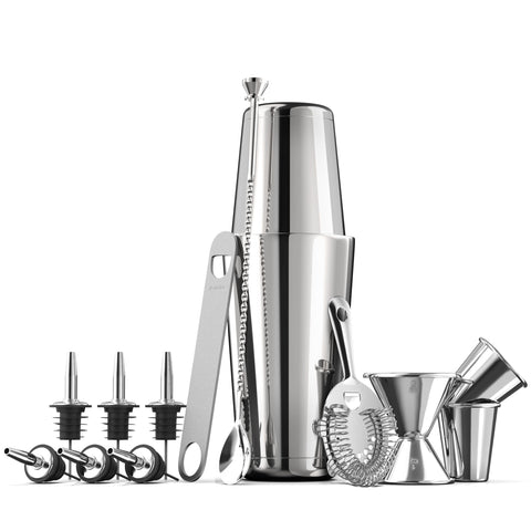 FineDine Boston shaker tins, 26oz and 18oz, for smooth, pro-style cocktail shaking.