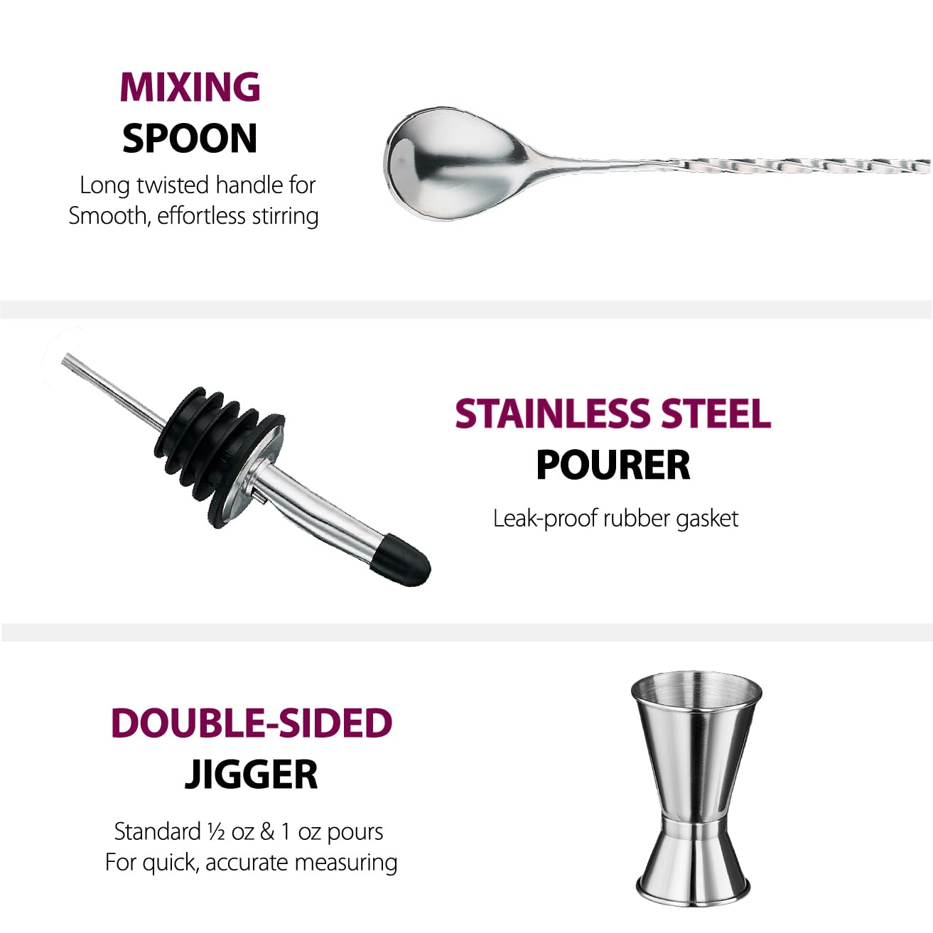 FineDine Hawthorne strainer for easy, clean pours