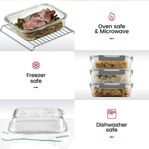 FineDine microwave-safe borosilicate glass for quick reheating