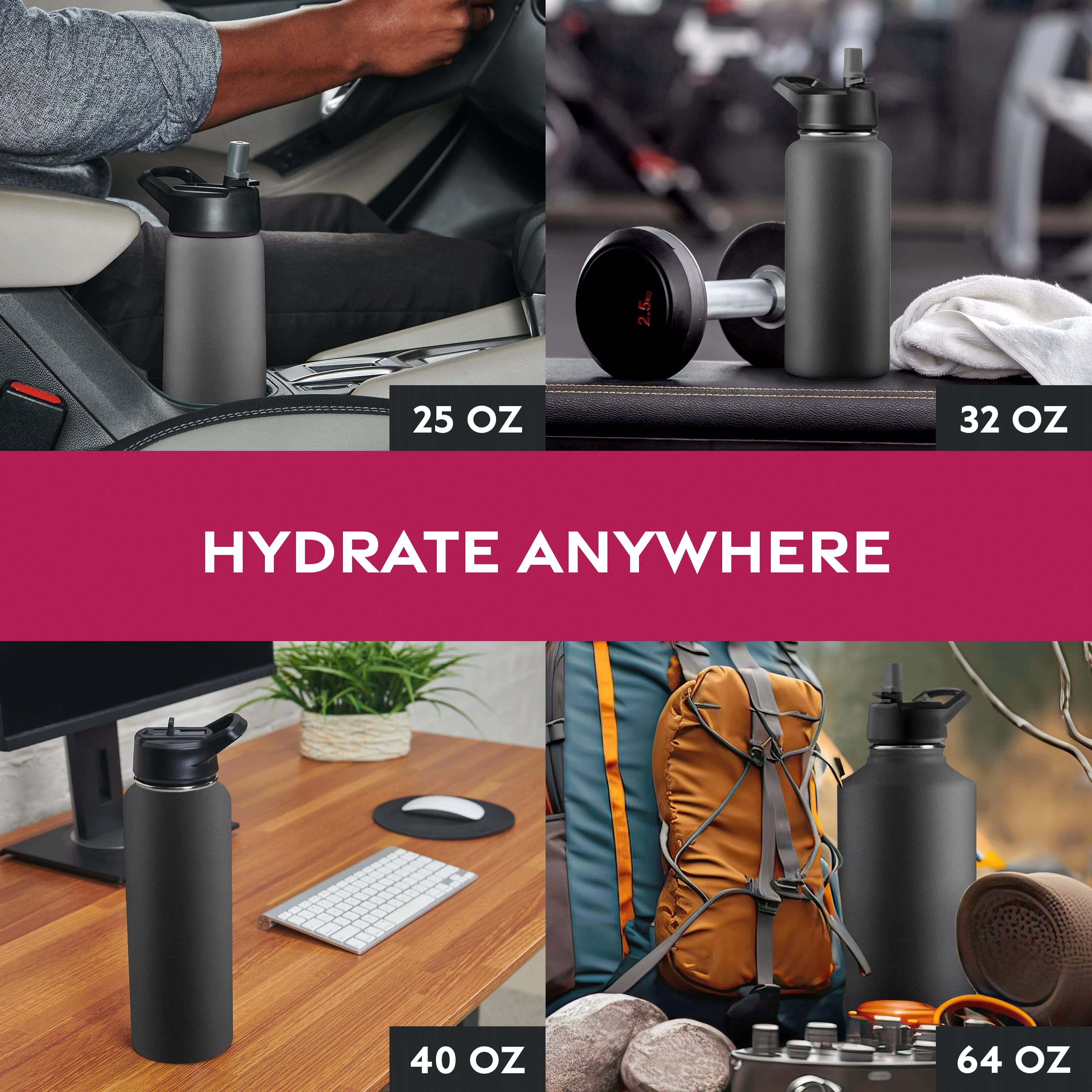 FineDine 18/8 stainless steel construction supports eco-friendly hydration