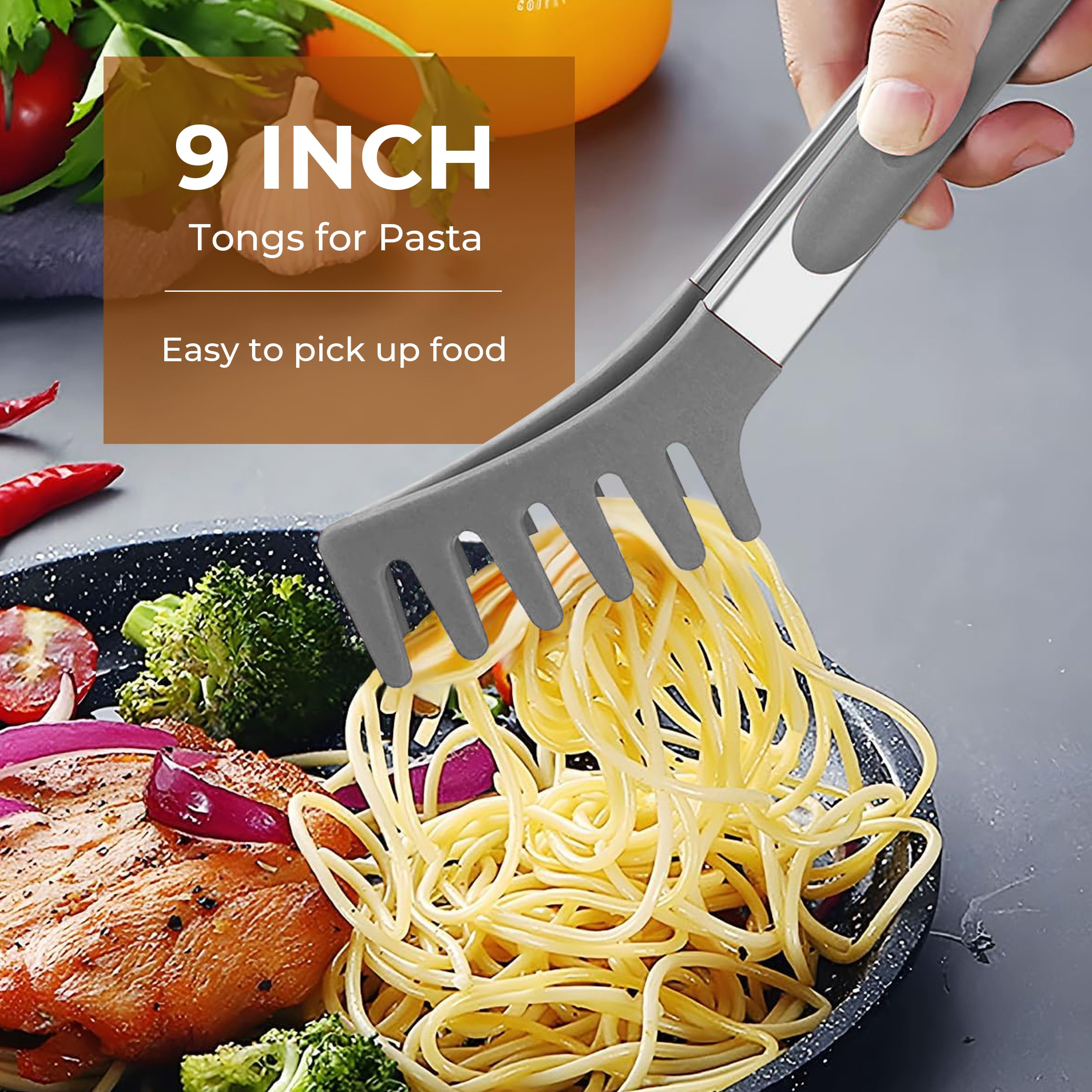 Finenut 9-inch classic tong for precise flipping and turning.