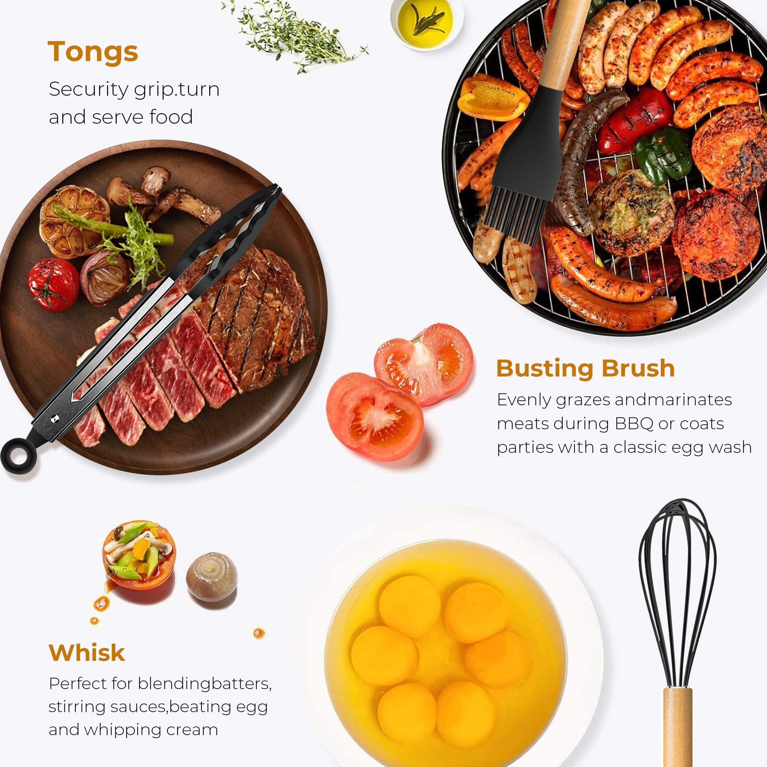 FINENUT basting brush evenly coats meats and vegetables