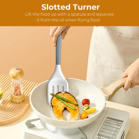 FINENUT cooking tongs silicone grip stable flipping