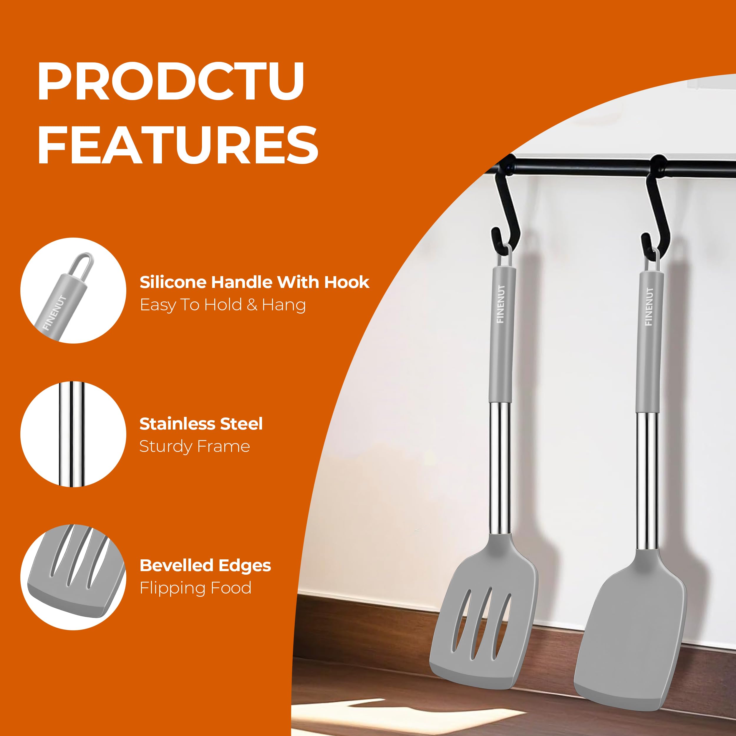 FINENUT dishwasher-safe construction with hanging holes for easy storage.