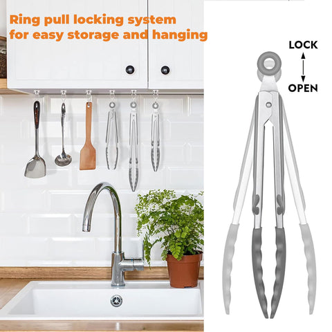 Finenut dishwasher-safe tongs withstand heat for easy cleanup.