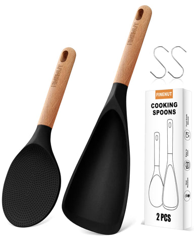 FINENUT dual-purpose spatula spoon for flipping and serving on nonstick pans