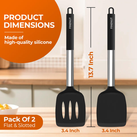 FINENUT silicone spatula ergonomic handle provides secure grip