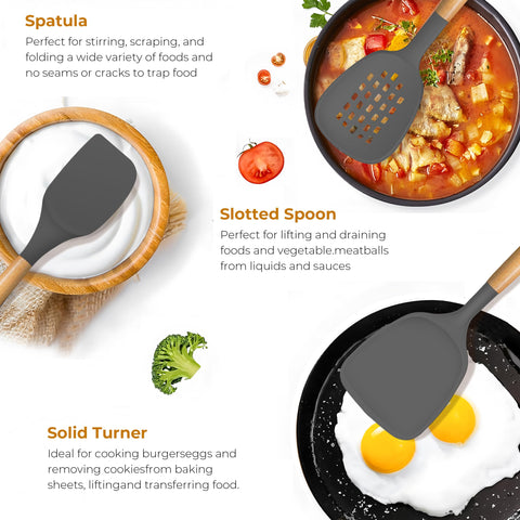 FINENUT cooking tongs with comfortable grip for flipping