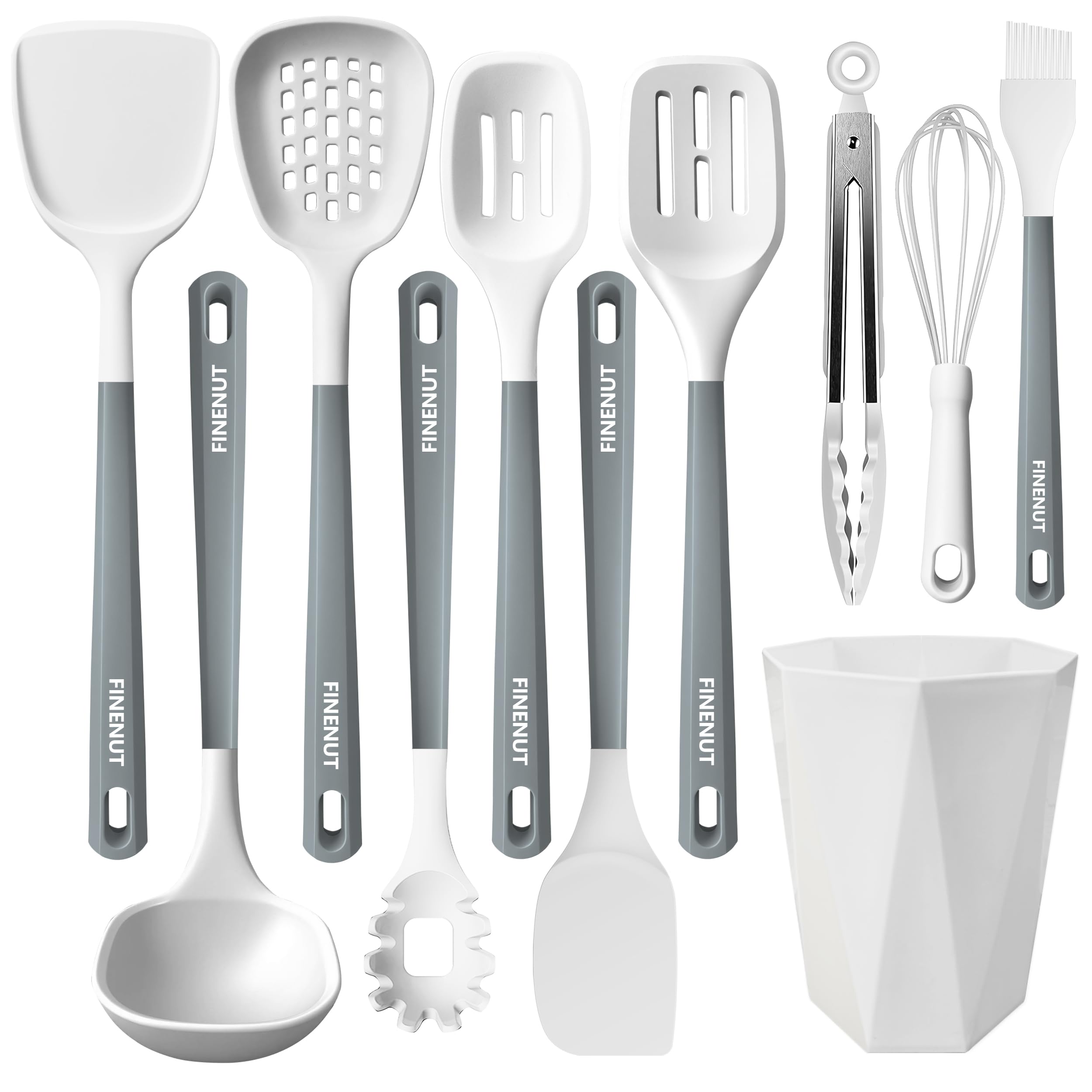 FINENUT spatula heat-resistant silicone for safe flipping on nonstick pans