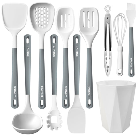 FINENUT spatula heat-resistant silicone for safe flipping on nonstick pans
