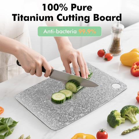 FineYorker titanium cutting board, compact size for easy packing.