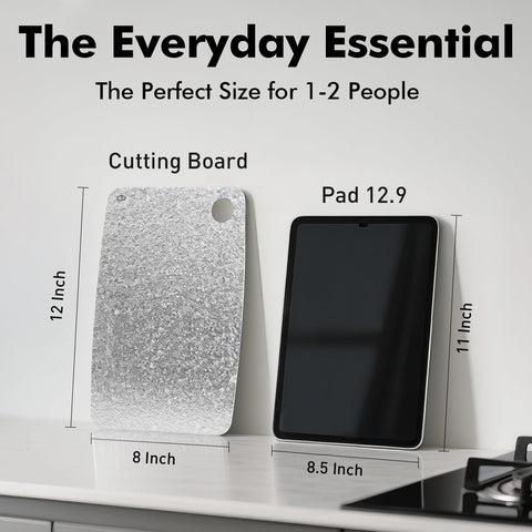 FineYorker titanium cutting board vegetable side for clean produce prep.