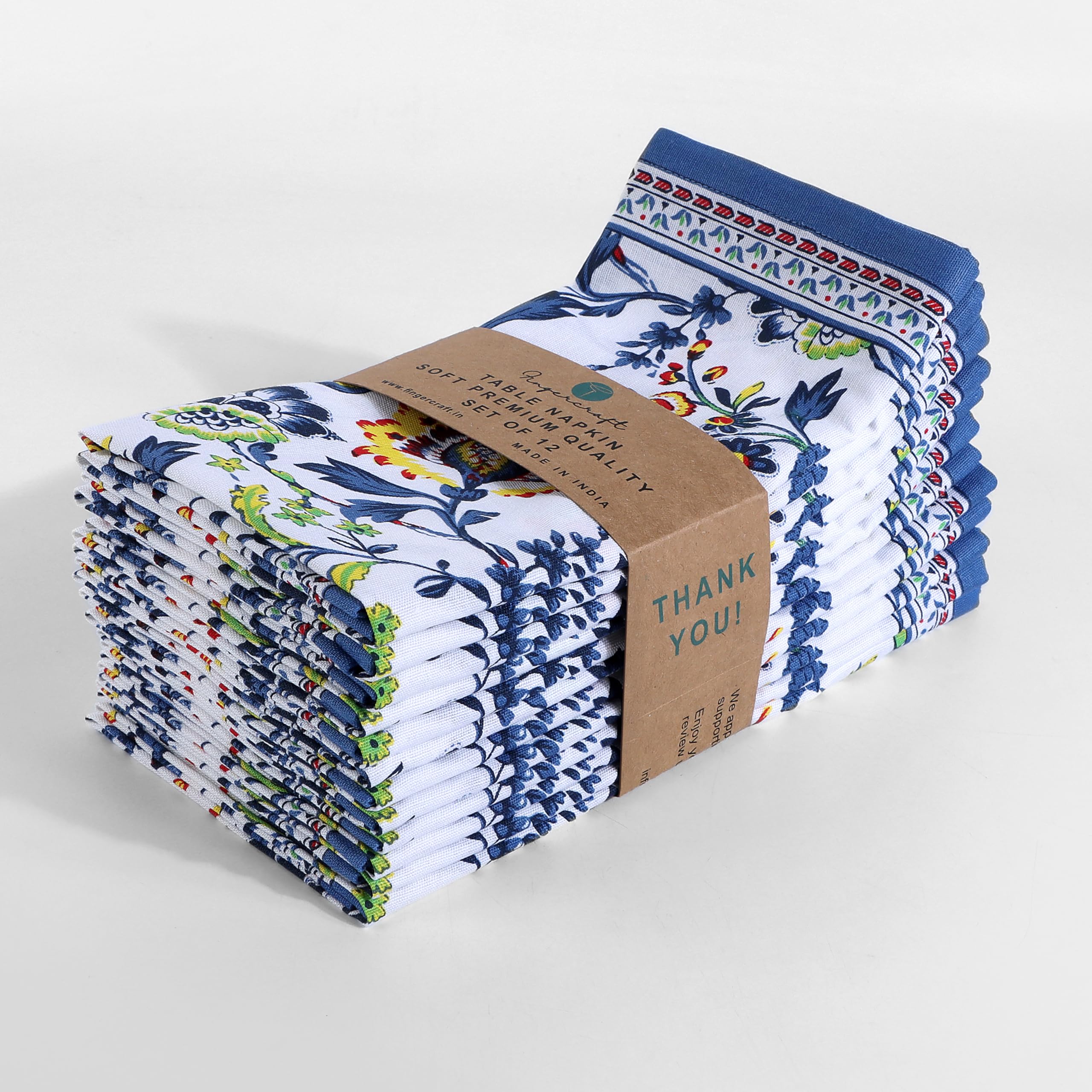 Fingercraft napkins showing secure stitched corners for durability